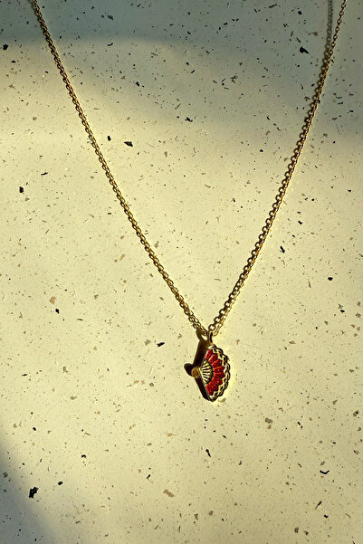 The Leia Zincirli Yelpaze Kolye- Gold / 925 Ayar Gümüş