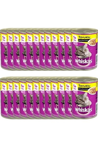 Whiskas Tavuklu Konserve Kedi Maması 400 gr x 24 Adet