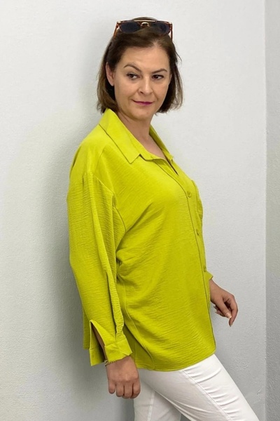 Mia Butik Women's Oil Green Ayrobin Shirt