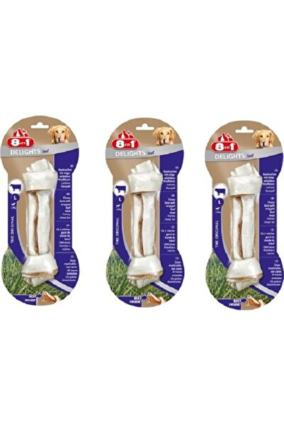 8in1 Delights Bones Large Biftekli Köpek Ödül Kemiği 85 gr. x 3 Adet
