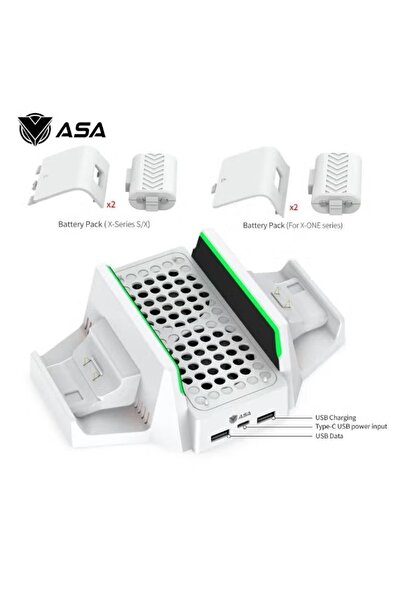 ASA Controller Charger, Batteries & Cooling Fan Combo – Complete Gaming Accessory Set