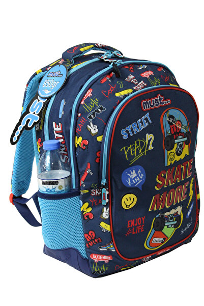 MUST 585017 Skate More Primary School Backpack-Navy Blue