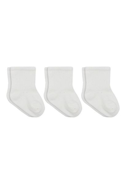Bistyle Organic Seamless 3-Piece Basic Combed Cotton Socket Baby Socks 0-3 Months