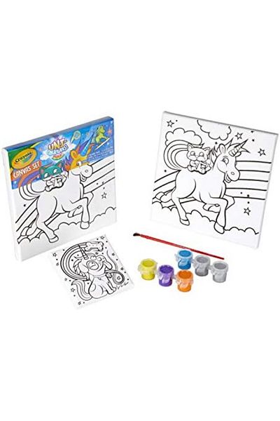Crayola Unicorn Canvas Paint Set, Gift for Kids, Ages 3, 4, 5, 6, Multi-colored, One Size
