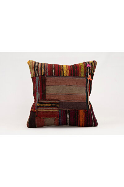 Kilim Whole Sale غطاء وسادة عتيق مصنوع يدويًا من الكليم والصوف مقاس 40x40 سم