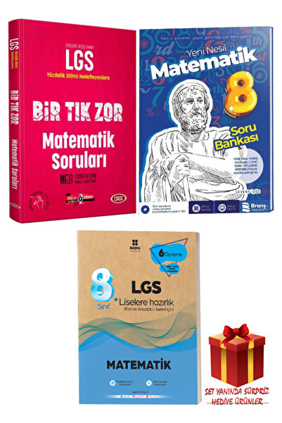 Data Yayınları 8. Sınıf Bir Tık Zor Matematik Soruları+Branş Akademi Yeni Nes...
