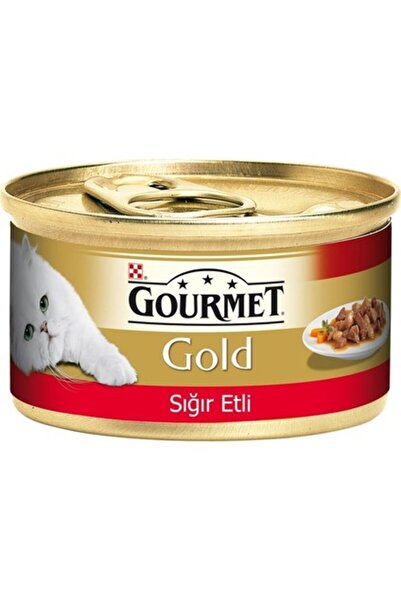 Gourmet علبة طعام للقطط من جولد جورميه جولد مع لحم البقر 85 جرام 24 قطعة