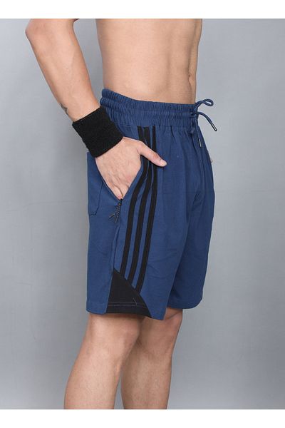 LAUREN SMITH Athletic Men’s Shorts 100%Cotton Comfortable Workout, Elastic Waist & Zipper Pockets-