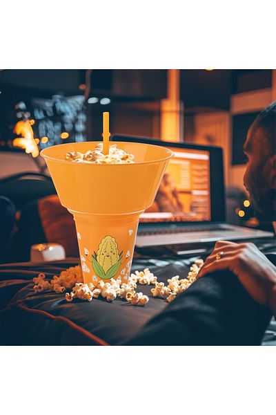 shumee Orange popcorn bowl with 500ml cup