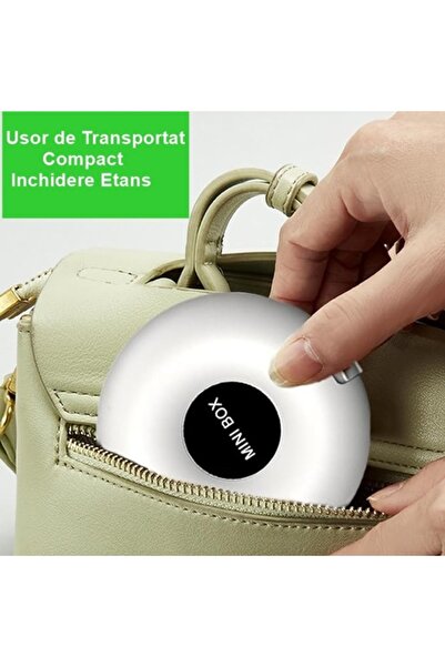 GABIANO Medicine Storage Box, Flippy, 6 Compartments, Airtight Closure, Portable, Round, White/Black, PP, 84