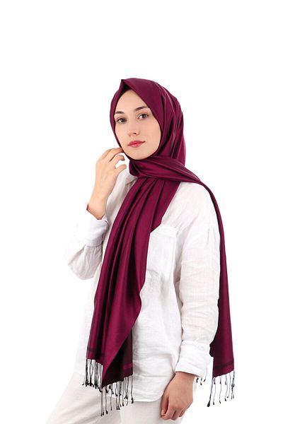 Bursa İpek Plum Black Double Sided Silk Shawl