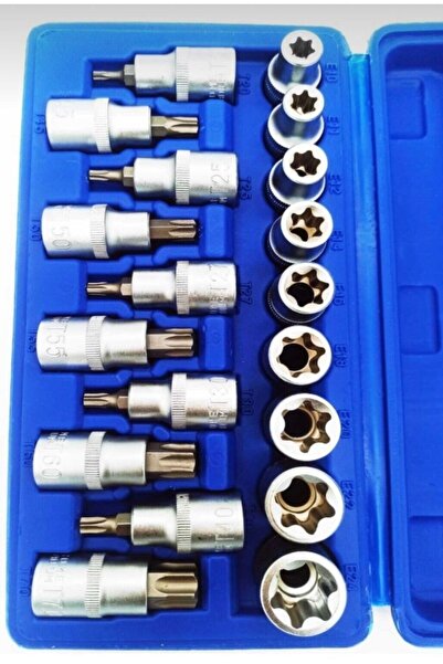 Hesaplı Hırdavat Torx Lokma Takımı 19 Parça 1/2 E Lokma& Torx Lokma Takımı Orjinal Ürün München Marka