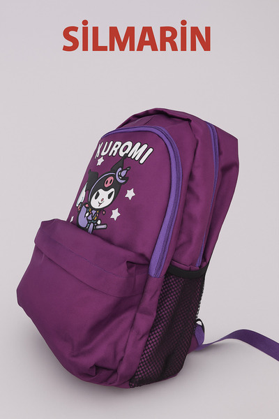 Silmarillion Children's School Set Comfortable Back Supported 3 Compartment School Bag 3 Piece Kuromi School Bag Set 40*32cm