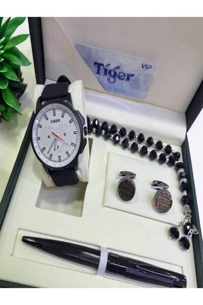 Generic Men's set, waterproof watch, cufflinks, pen, rosary, and luxury box