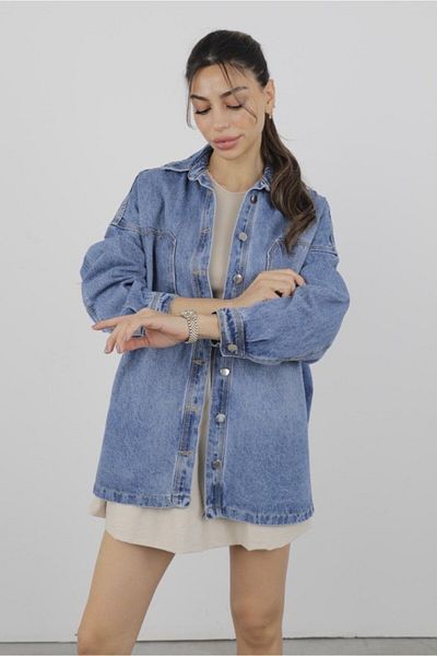 Suzi Big Pocket Denim Shirt Jacket Cr6083