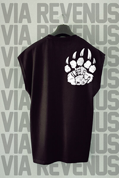 Vordevia Спортна тениска с кръгло деколте и щампа на мечешки нокът на гърба и...