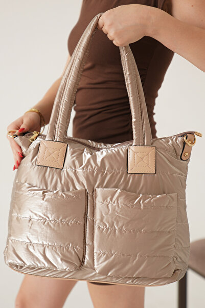 Riccon Arilyrra Women's Mother Baby Shoulder Bag 00121953 Platinum Metallic