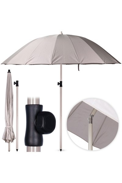 shumee Adjustable garden parasol, grey, 190 cm