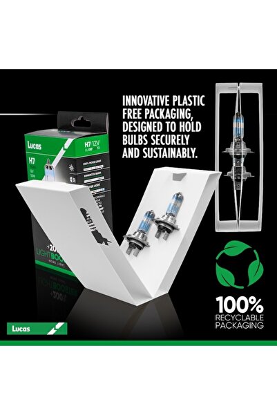 LUCAS Set 2 becuri faruri auto cu halogen H4, P43T, amplificator de lumină 200%