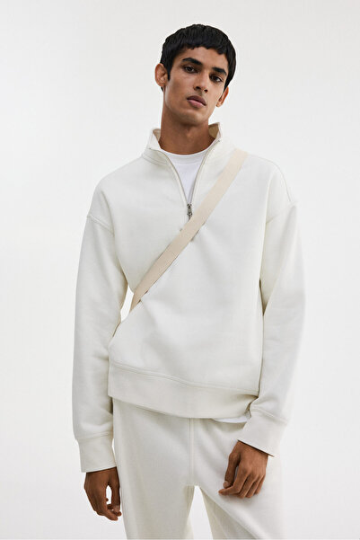 H&M Loose Fit Yarım Fermuarlı Sweatshirt