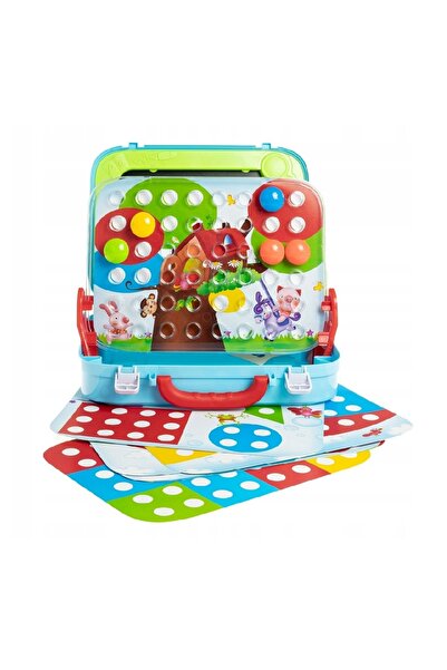 divendi-ro Tablă de desen tip valiză, cu mozaic 2 în 1, roți zimțate și diverse accesorii, multicoloră