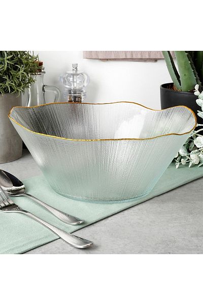 shumee Gold glass salad bowl 27 cm, 2.8 l