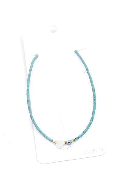 PRATİKOBA Afghan Bead Anklet - Water Green