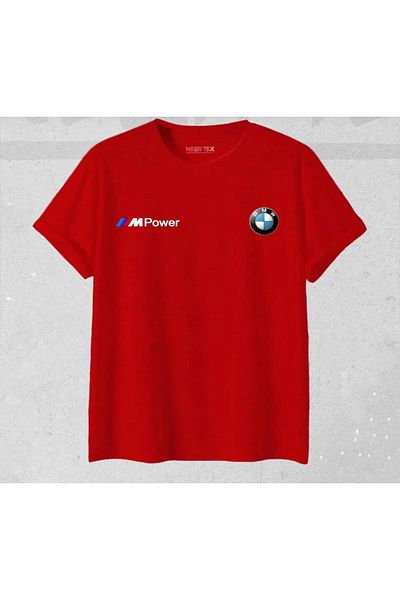 Minikelya New Season Bmw I Am Power Printed Cotton Oversize Tshirt White