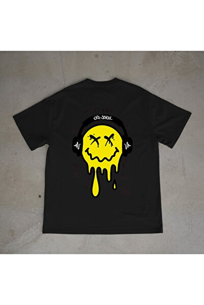 urbvn تي شيرت أسود كبير الحجم مطبوع بتصميم الساحل الغربي