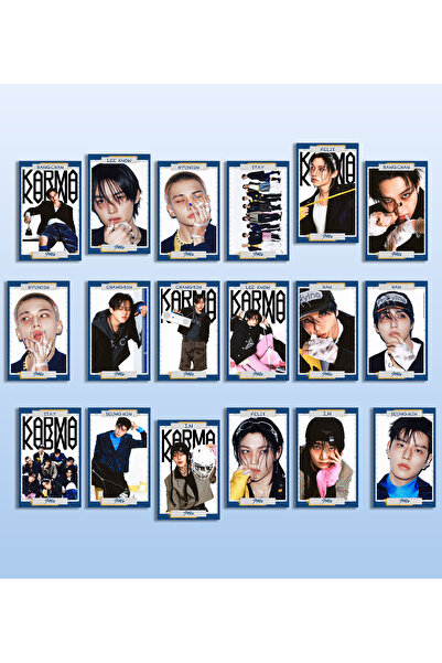 Güneş Kırtasiye Stray Kids KARMA 18 Adet Fotokart Set - Parlak 300gr Fotoğraf...