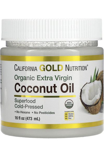 California Gold Nutrition California Gold Nutrition Organic Cold-Pressed Virgin Coconut Oil, 16 fl oz (473 ml)