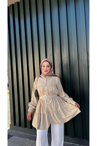 Niessa Butik Kemerli kat kat gömlek