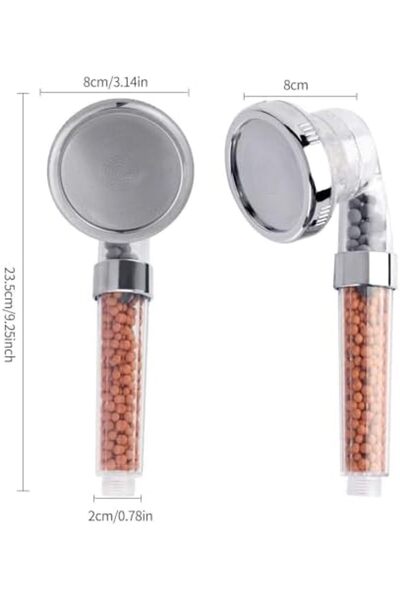 Generic Filtered Hand Held Shower Head Ionic Head Help Reduces Hair Loss Rainfall Spa Water Saving - Purifie