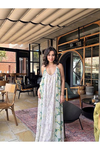 SANX Patterned Maxi Garden Dress with Straps