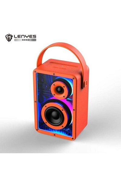 Lenyes S860 Speaker Bluetooth TWS Portable RGB Transparent LED - Black