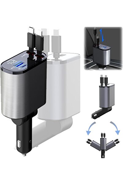 Brivoo® 4 in 1 Multifunctional Car Charger 120W, Digital Display, Ultra-Fast Charging, Brivoo