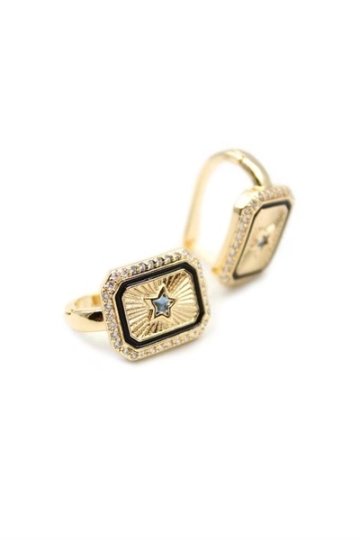 PRATİKOBA Star Jewelled Earrings - Blue