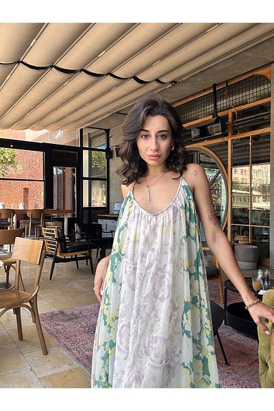 SANX Patterned Maxi Garden Dress with Straps