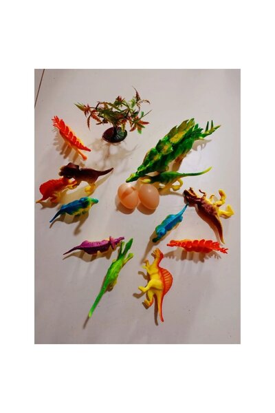 OEM Set 12 Toy Figures, Prehistoric Animals, Dinosaurs, 8-15 cm, Multicolor