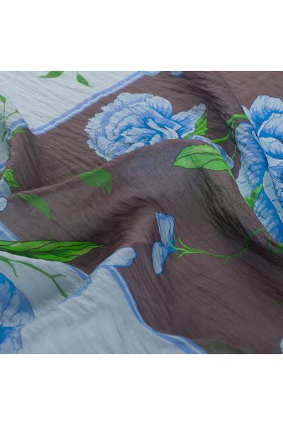 ipekevi Smoked Indigo Peony Scarf