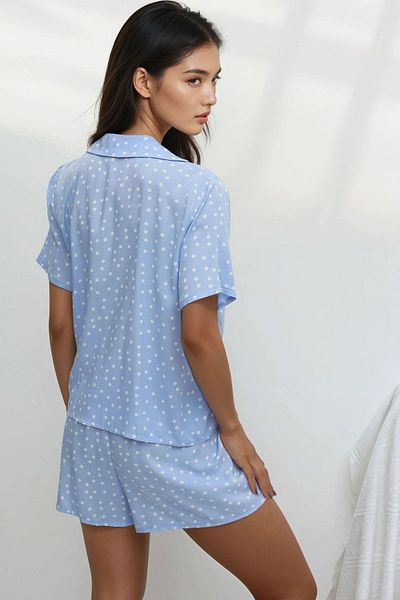 Hiccup Printed Shirt Collar Pajama Set