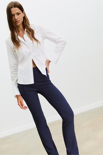 Stradivarius Slim fit denim-effect trousers