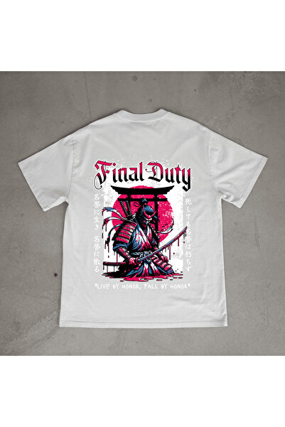 urbvn تي شيرت أبيض كبير الحجم مطبوع بتصميم ديوتي