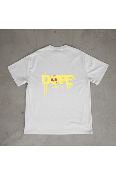 urbvn تي شيرت أبيض كبير الحجم مطبوع بتصميم دوب