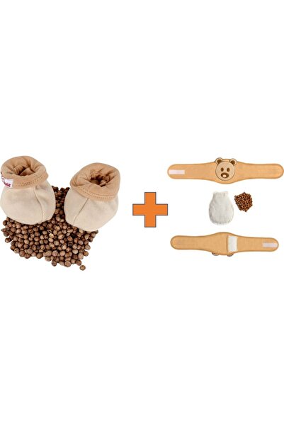 Kiddora مجموعة أحذية من بذور الكرز وحزام خصر حراري للأطفال مضاد للمغص