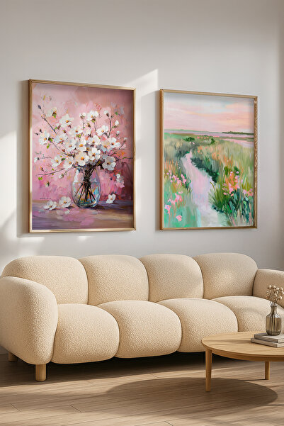 STARYUNA Set de pictură cu efect de pictură în ulei cu cadru din lemn, cu ved...