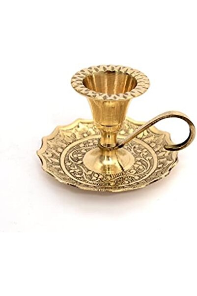 Generic Hand Crafted Metal Brass Candle Stand with Handle