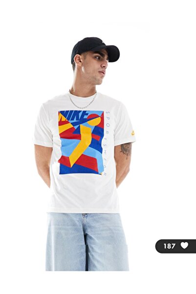 Nike αρχειοθετημένο γραφικό λευκό ανδρικό μπλουζάκι