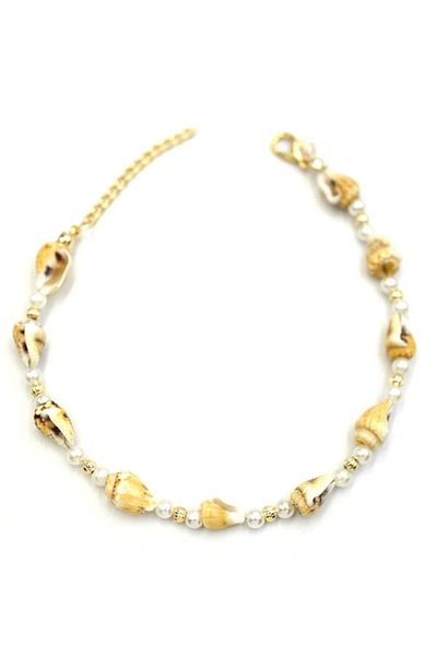 PRATİKOBA Sea shell anklet - yellow