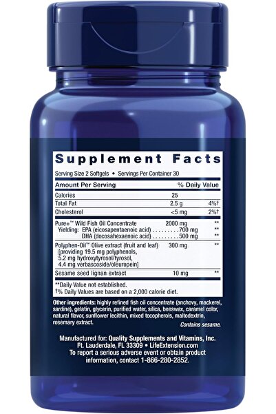 Life Extension Omega Foundations Super Omega3 60 Softgels